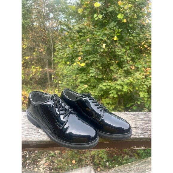 Rothco Men’s Black High Gloss Shiny Oxford Uniform Military Duty Dress Shoes Sz - Picture 1 of 8